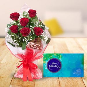 Celebration Box With Red Roses