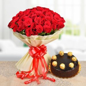 100 Roses N Chocolate Cake Floragalaxy.com Floragalaxy