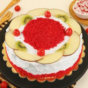 Red Velvet Cake Fruit Cake